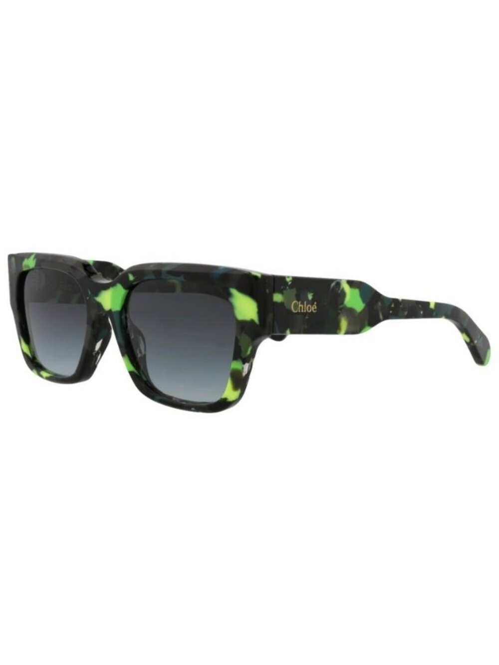 New Chloé Womens Square/Rectangle Green Green Grey Fashion Designer Sunglasses